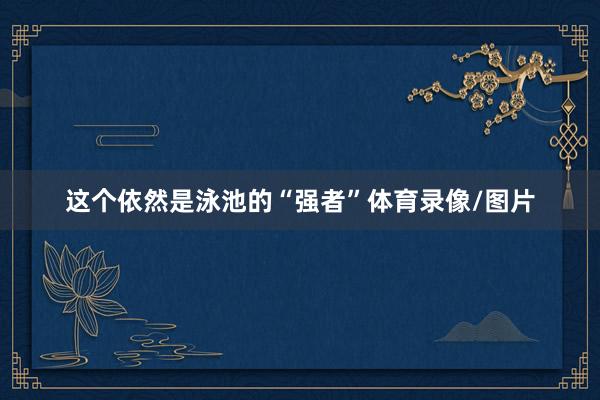 这个依然是泳池的“强者”体育录像/图片