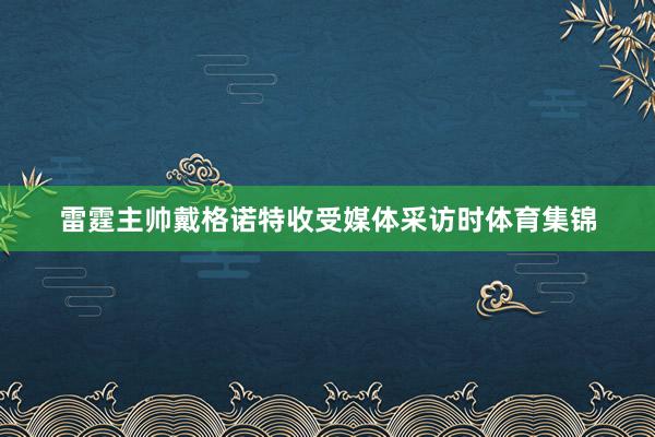 雷霆主帅戴格诺特收受媒体采访时体育集锦