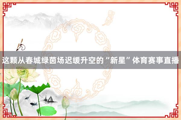这颗从春城绿茵场迟缓升空的“新星”体育赛事直播