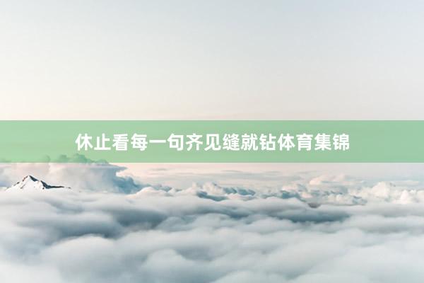 休止看每一句齐见缝就钻体育集锦