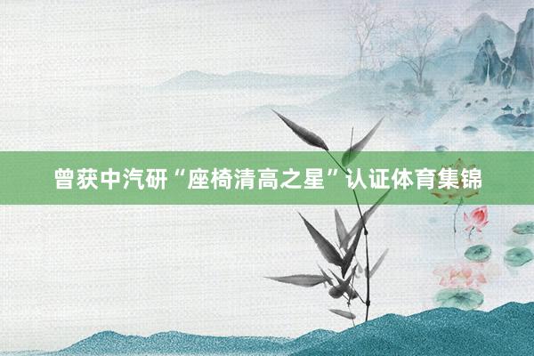 曾获中汽研“座椅清高之星”认证体育集锦