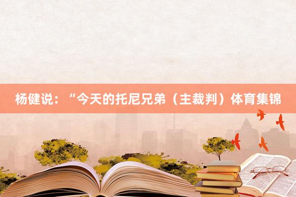 杨健说：“今天的托尼兄弟（主裁判）体育集锦